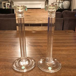 Tiffany & Co crystal candlesticks (2). Never used!